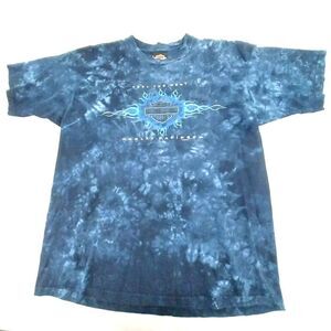 Vintage Harley Davidson T Shirt Large Myrtle Beach 2000 Blue Short Sleeve #B003